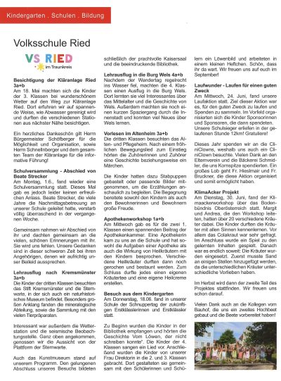Zeitungsausschnitt: Gemeinde Nachrichten - Ausgabe August/September 2027