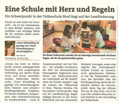 Zeitungsausschnitt: Mein Bezirk — Ausgabe April 2026